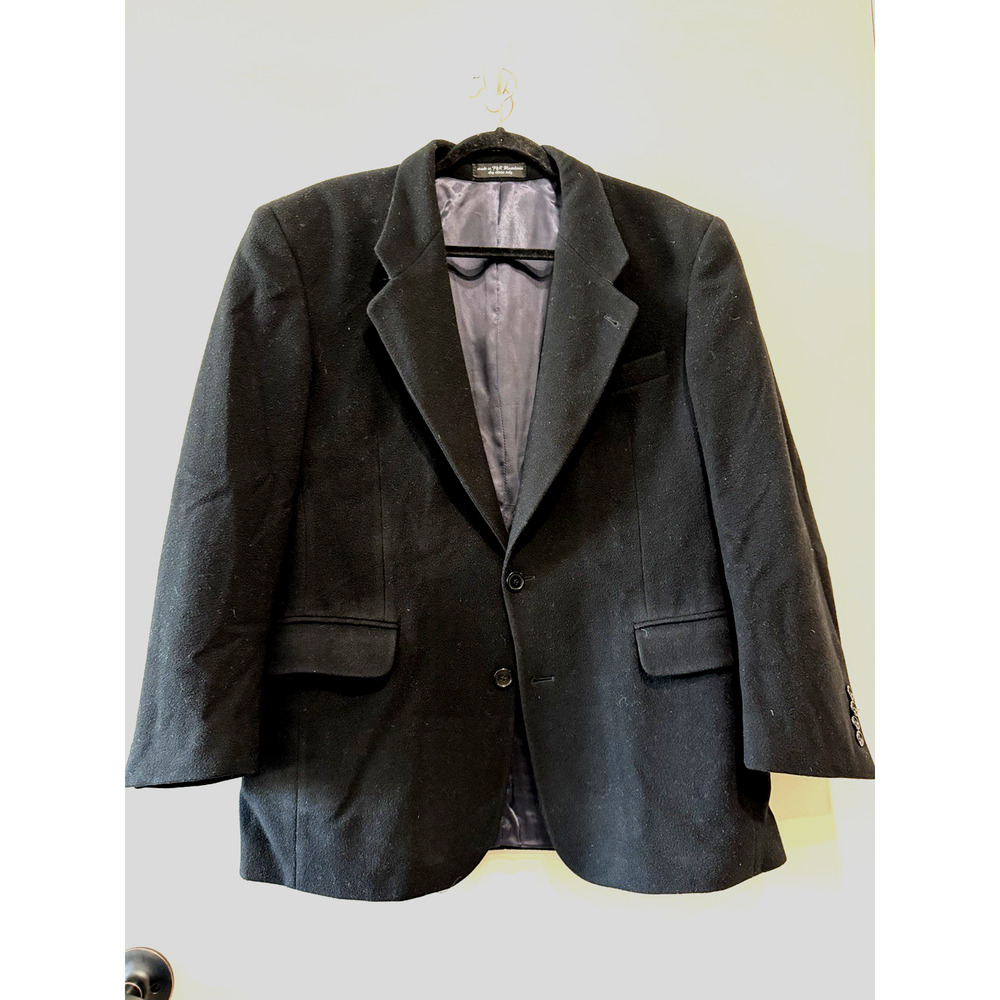 Vtg Gianfranco Ruffini Cashmere Blend black Sport Coat jacket Sz S 40 Preppy
